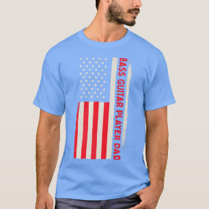 Patriottische gitarist Bass Guitar Player T-shirt