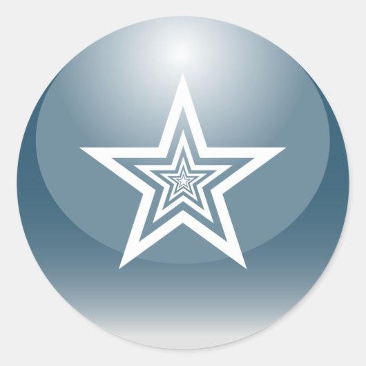 Patriottische glanzende ster ronde sticker (Voorkant)