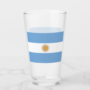 Patriottische glaskop met vlag van Argentinië Glas