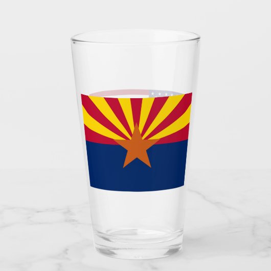Patriottische glazen beker met vlag van Arizona, V (Voorkant)
