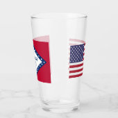 Patriottische glazen beker met vlag van Arkansas, (Links)