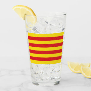 Patriottische glazen beker met vlag van Catalonië,
