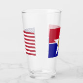 Patriottische glazen beker met vlag van Dallas (Rechts)
