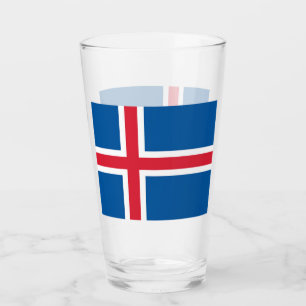 Patriottische glazen beker met vlag van IJsland