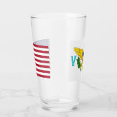 Patriottische glazen beker met vlag van Maagdeneil (Rechts)