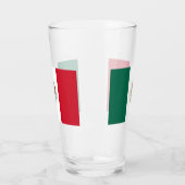 Patriottische glazen beker met vlag van Mexico (Links)