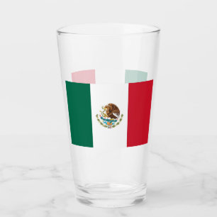Patriottische glazen beker met vlag van Mexico