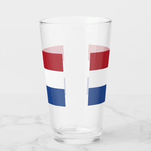 Patriottische glazen beker met vlag van Nederland (Rechts)