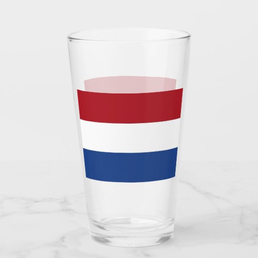 Patriottische glazen beker met vlag van Nederland (Voorkant)