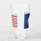 Patriottische glazen beker met vlag van Virginia (Rechts)