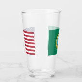 Patriottische glazen beker met vlag van Washington (Rechts)