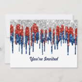 Patriottische glitter drift op zaterdag kaart (Voorkant)