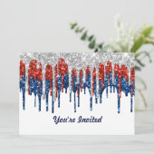 Patriottische glitter drift op zaterdag kaart (Staand voorkant)