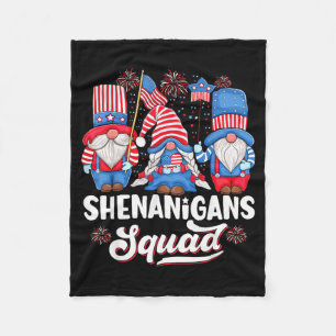 Patriottische Gnome Shenanigans Squad Usa Fleece Deken