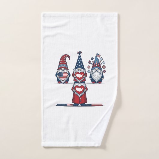 Patriottische Gnome Trio Vintage Vector Ontwerp_1 Handdoek (Handdoek)
