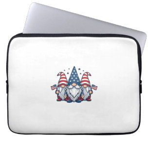 Patriottische Gnome Trio Vintage Vector Ontwerp_1 Laptop Sleeve