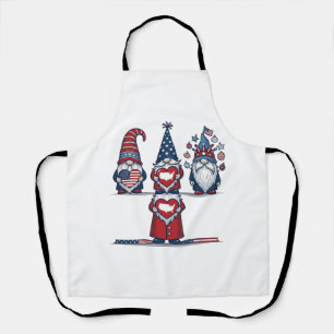 Patriottische Gnome Trio Vintage Vector Ontwerp_1 Schort