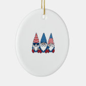 Patriottische Gnome Trio Vintage Vector Shirt Ontw Keramisch Ornament (Rechts)