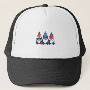 Patriottische Gnome Trio Vintage Vector Shirt Ontw Trucker Pet