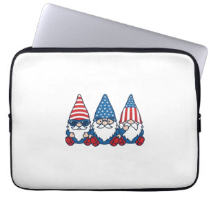 Patriottische Gnome Trio Vintage Vector T-shirt On Laptop Sleeve