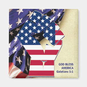 Patriottische GOD BLESS AMERICA Flag Magneet