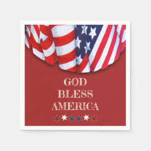Patriottische God Bless America Red Blue Bunting Servet