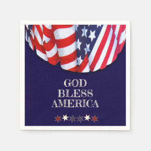 Patriottische God Bless America Red White Bunting Servet
