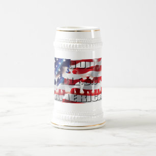 Patriottische God Bless America Va Vlag Bierpul