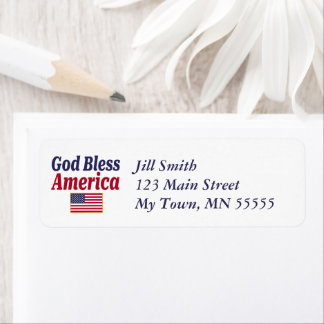 Patriottische God Zegen Amerika Etiket