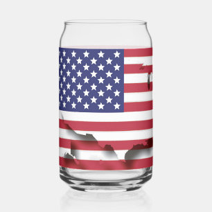 Patriottische GOD ZEGENE AMERIKA Vlag Blikvorm Glas