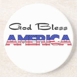 Patriottische God zegene Amerika Zandsteen Onderzetter