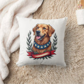 Patriottische Golden Retriever Americana Art T-shi Kussen (Deken)