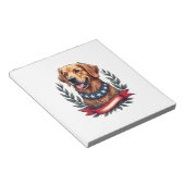 Patriottische Golden Retriever Americana Art T-shi Notitieblok (Schuin)