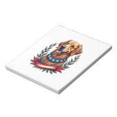 Patriottische Golden Retriever Americana Art T-shi Notitieblok (Gedraaid)