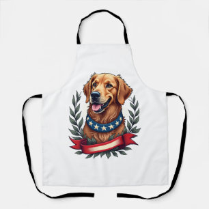 Patriottische Golden Retriever Americana Art T-shi Schort