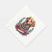 Patriottische Golden Retriever Americana Art T-shi Servet (Hoek)