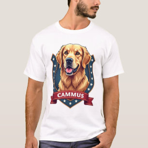 Patriottische Golden Retriever Familiewapen T-shir T-shirt