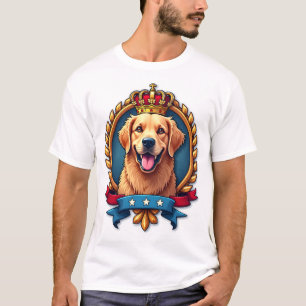 Patriottische Golden Retriever Grand Crest T-shirt