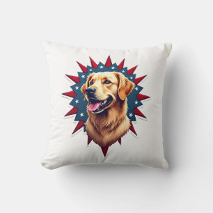 Patriottische Golden Retriever Hoek Barst Shirt 2 Kussen