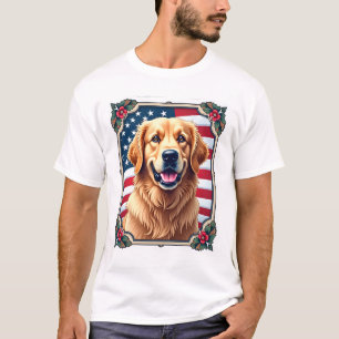 Patriottische Golden Retriever Hoek Frame Shirt 3