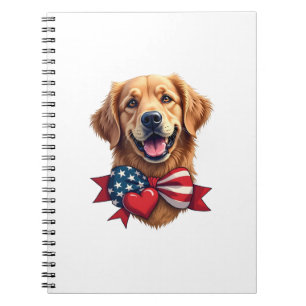 Patriottische Golden Retriever liefhebber vintage  Notitieboek