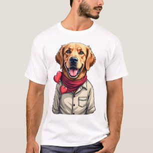 Patriottische Golden Retriever-liefhebber vintage T-shirt