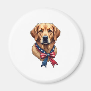 Patriottische Golden Retriever Memorial Day T-shir Magneet