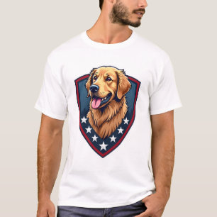 Patriottische Golden Retriever Schild Crest T-shir T-shirt