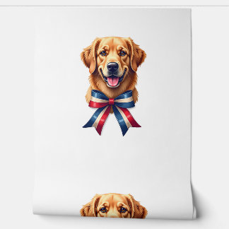 Patriottische Golden Retriever Twin Ribbon T-shirt Behang