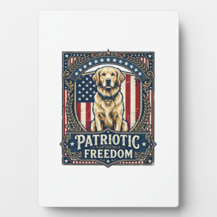 Patriottische Golden Retriever Vector Grafische T- Fotoplaat