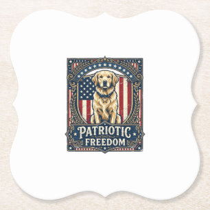 Patriottische Golden Retriever Vector Grafische T- Kartonnen Onderzetters