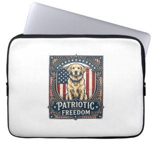 Patriottische Golden Retriever Vector Grafische T- Laptop Sleeve
