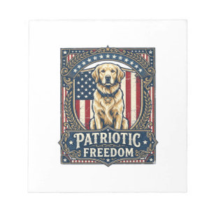 Patriottische Golden Retriever Vector Grafische T- Notitieblok