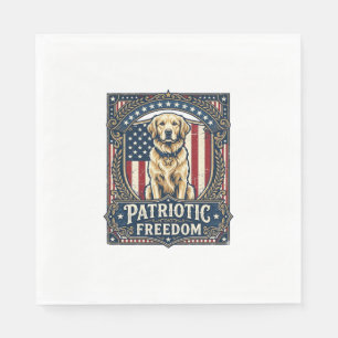 Patriottische Golden Retriever Vector Grafische T- Servet